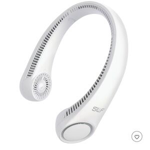 LF White Wearable Neck Fan